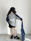 SET Áo Dài Xám & Quần Ngắn Đen Sọc JB
