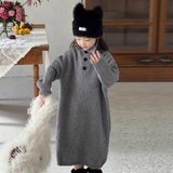 Váy Dài Len Xám Cổ Lọ YK