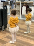 SET Ngắn Áo Hoodie Vàng Váy Voan JB