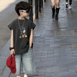 Áo Ngắn Mickey Đen FS