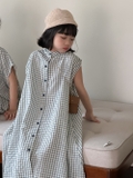 VÁY SƠ MI DÀI CARO XANH KUMAI