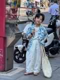Áo Sơ Mi Ngắn Hoa Xanh PL
