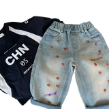 QUẦN JEAN DÀI CHẤM SƠN MÀU