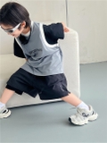 Set Ngắn Áo Sport Xám Quần Đen SN