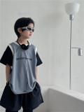 Set Ngắn Áo Sport Xám Quần Đen SN