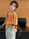 Áo Ngắn Vàng Hình bé SN