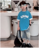 Áo Ngắn Xanh Dương Strong FK