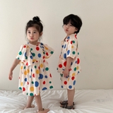 Váy Dài Chấm Bi Màu
