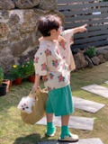 SET ÁO KEM HOA ĐỎ+QUẦN XANH LÁ KM