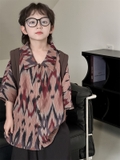 ÁO SƠ MI HỌA TIẾT NÂU CHEE