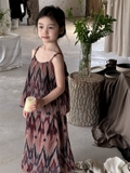 SET ÁO VÁY HỌA TIẾT NÂU CHEE