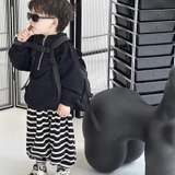 Áo dài nỉ đen kéo Kbaby