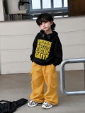 Set Áo Hoodie Đen & Quần Dài Vàng HAN