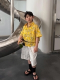 Sơ Mi Vàng Họa Tiết Ly