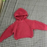 Áo Hodie Len Đỏ Nút Tay