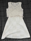 Set  Áo Croptop Váy Be Lưới Ota
