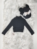 Áo Croptop Dài Cổ Khóa Kéo
