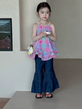 SD Áo Caro Tím+Quần Giả Jean YY