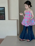 SD Áo Caro Tím+Quần Giả Jean YY