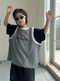 Set Ngắn Áo Sport Xám Quần Đen SN