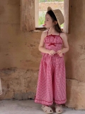 SD Áo 2 Dây Caro Đỏ Nơ Ota