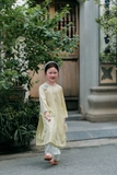Set Áo Dài Vàng Quần Xanh+ Cài