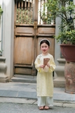 Set Áo Dài Vàng Quần Xanh+ Cài