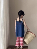 SET ÁO DÂY JEAN & QUẦN CARO ĐỎ