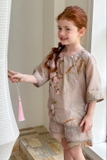 SET Ngắn Hoa Thêu Hồng Peach