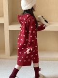 Váy Dài Len Tim Đỏ YK