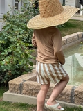 Set Bơi Nâu Quần Kẻ DS