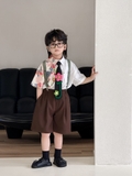 SN Áo Hoa Quần Nâu Kèm Đai+Cavat YH