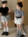SET Áo Tim Xám & Váy Tầng Trắng YK