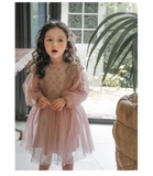 VD Nâu Cổ Ren Phối Voan Berry