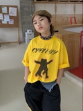 Áo Ngắn Hình Bóng Vàng LY