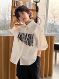 Áo Sơ mi Ngắn Trắng Chữ Đen SN