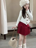 SN Áo Len Nút Tim+CV Bi Đỏ YK