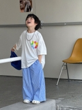 SD Áo Hoa 7 Màu+Quần Kẻ Xanh FS