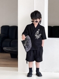 SN Vest  Đen Lá Trúc Kèm Quạt YH