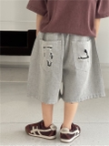Quần Ngắn Xám Rách Đen SN