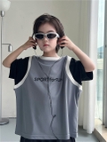 Set Ngắn Áo Sport Xám Quần Đen SN