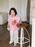 SET AO HỒNG GẤU QUẦN CHẤM BI