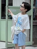 SET Áo Hoa Trắng Quần Xanh PL