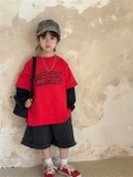 Áo Dài Đỏ Mix Tay Đen SN