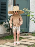 Set Bơi Nâu Quần Kẻ DS