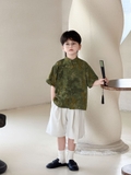 SN Áo Rêu Quần Be Dây Kèm Quạt YH