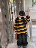AD Hoodie Sọc Vàng Nón Đen FS