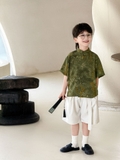 SN Áo Rêu Quần Be Dây Kèm Quạt YH