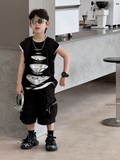 Áo Ba Lỗ Đen Trắng Rách Chữ FS