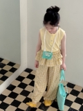 SET Dài Ba Lỗ Quần Caro Vàng KM